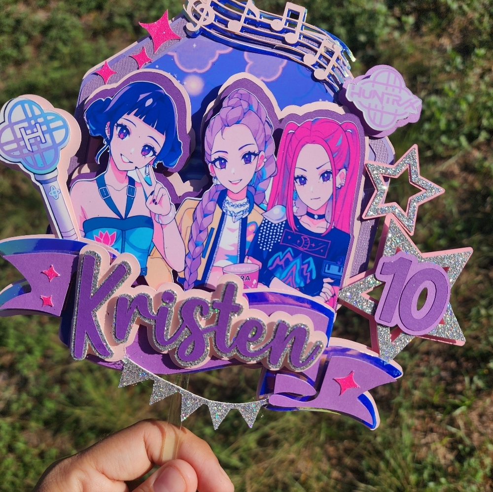 K-pop Huntrix party favor |k-pop Huntrix Cake topper